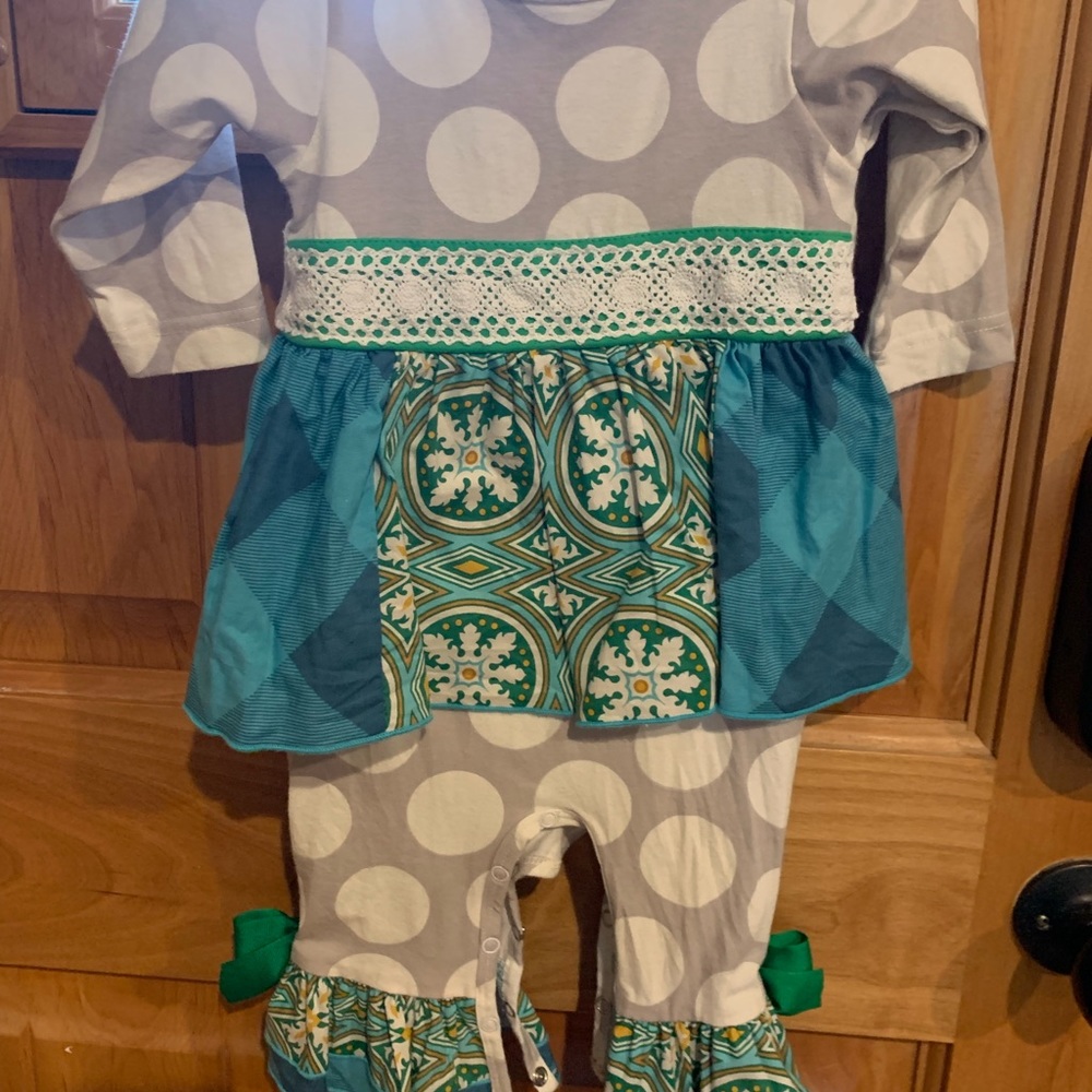12m RicRac and Ruffles romper